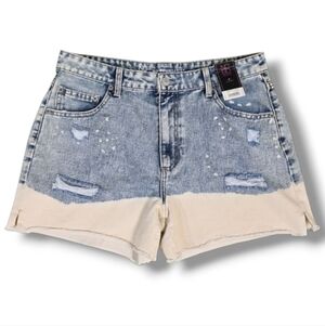 No Boundaries High Rise Bleached Distressed Denim Shorts Size 13 Juniors NWT!